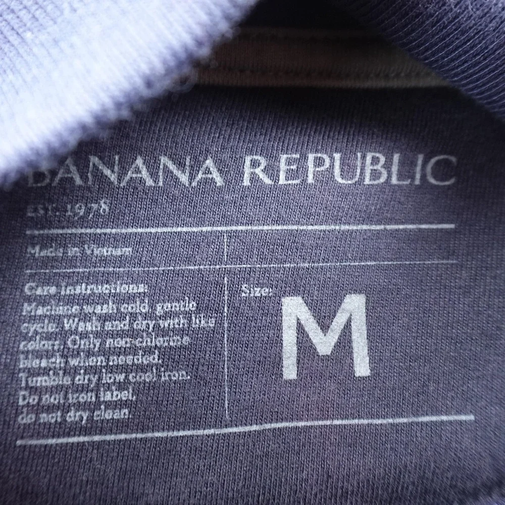 Banana‎ Republic Sweater Mens M Blue Waffle Knit 1/4 Zip Mock Neck Pullover Top